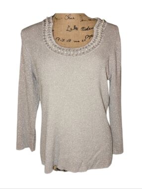 Cable & gauge large silver blouse